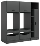 Waschmaschinenschrank Flexy in grau Set 3-teilig 182 x 195 cm