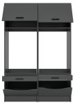 Waschmaschinenschrank Flexy in grau Set 2-teilig 132 x 195 cm