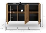 Sideboard Norick in Evoke Eiche Kommode 120 x 81 cm, Soft-Close