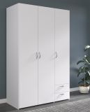 Parisot Kinder- und Jugendzimmer Shelter in wei� und Eiche Set 2-teilig mit Hochbett und Kleiderschrank
