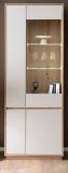 Vitrine Kiruma in Kaschmir und Artisan Eiche Vitrinenschrank 75 x 205 cm, Soft-Close