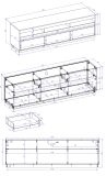 TV-Lowboard Kiruma in Kaschmir und Artisan Eiche TV Unterteil 202 x 60 cm