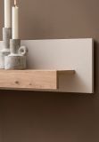 Wandboard Kiruma in Kaschmir und Artisan Eiche Wandregal 189 cm