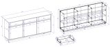 Sideboard Kiruma in Kaschmir und Artisan Eiche Kommode 202 x 89 cm, Soft-Close