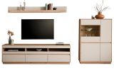Wohnwand Kiruma in Kaschmir und Artisan Eiche Wohnkombination 3-teilig 292 cm, Soft-Close