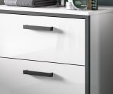 Badm�bel Set 3-teilig Telly in wei� Hochglanz und grau Badkombination 115 x 188 cm