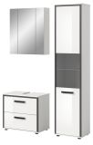 Badm�bel Set 3-teilig Telly in wei� Hochglanz und grau Badkombination 115 x 188 cm