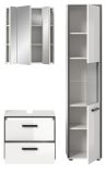 Badm�bel Set 3-teilig Telly in wei� Hochglanz und grau Badkombination 115 x 188 cm