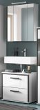 Badm�bel Set 2-teilig Telly in wei� Hochglanz und grau Badkombination 60 x 190 cm