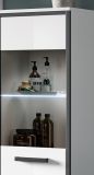 Badm�bel Set 4-teilig Telly in wei� Hochglanz und grau Badkombination 170 x 190 cm