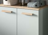Waschbeckenunterschrank Luna in gr�n und Eiche Badezimmer Unterschrank skandinavisch 60 cm