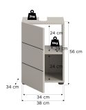 Waschbeckenunterschrank Larik in Kaschmir Badezimmer Unterschrank 38 x 56 cm