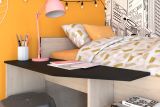 Parisot Kinder- und Jugendzimmer Milky in Eiche Jackson und schwarz Set 2-teilig mit Stauraumbett und Kleiderschrank