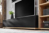 Wohnwand Lester in Grau und Wotan Eiche Schrankwand 240 cm, Push-to-Open