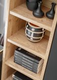 Wohnwand Lester in Schwarz und Eiche, Schrankwand 240 cm mit Push-to-Open