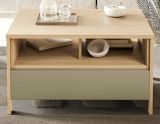 Couchtisch Finnes in Salbei und Eiche Beistelltisch skandinavisch 80 x 60 cm, Soft-Close