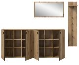 Garderobe Set 4-teilig Loreno in Evoke Eiche 258 x 192 cm