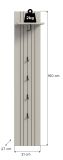 Garderobenpaneel Loreno in Kaschmir Wandgarderobe 31 x 160 cm