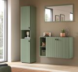 Flurschrank Loreno in gr�n, Schuhschrank 40 x 192 cm
