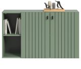 Flurkommode Loreno in Gr�n mit Rillen, Schuhschrank h�ngend 106 x 63 cm