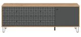 TV-Lowboard Relief in Grau und Artisan Eiche TV Unterteil mit 3-D Struktur 164 x 56 cm