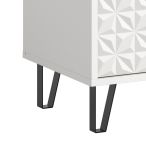 Sideboard Relief in Wei� Hochglanz, Kommode mit 3-D Struktur 169 x 76 cm, Vollauszug