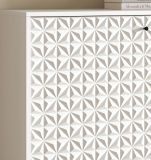 TV-Lowboard Relief in wei� Hochglanz TV Unterteil mit 3-D Struktur 164 x 56 cm