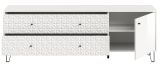 TV-Lowboard Relief in wei� Hochglanz TV Unterteil mit 3-D Struktur 164 x 56 cm