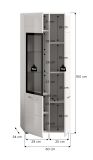 Vitrine Cover in wei� Hochglanz Vitrinenschrank 60 x 160 cm
