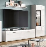 Vitrine Cover in wei� Hochglanz Vitrinenschrank 60 x 160 cm