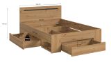 Bett Cooper in Artisan Eiche und grau Stauraumbett mit 3 x Bettschubkasten Liegefl�che 140 x 200 cm
