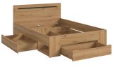 Bett Cooper in Artisan Eiche und grau Stauraumbett mit 3 x Bettschubkasten Liegefl�che 140 x 200 cm