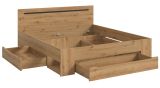 Bett Cooper in Artisan Eiche und grau Stauraumbett mit 3 x Bettschubkasten Liegefl�che 180 x 200 cm
