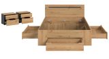 Schlafzimmer Set 3-teilig Cooper in Artisan Eiche und grau mit Bett Liegefl�che 140 x 200 cm und 2x Nachttisch