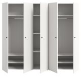 Kleiderschrank Carter in wei� Dreht�renschrank 5-t�rig 200 x 176 cm