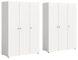 Kleiderschrank Carter in wei� Dreht�renschrank 6-t�rig 240 x 176 cm