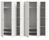Kleiderschrank Carter in wei� Dreht�renschrank 6-t�rig 240 x 176 cm