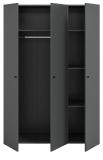 Kleiderschrank Carter in grau Dreht�renschrank 3-t�rig 120 x 176 cm