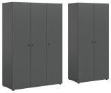 Kleiderschrank Carter in grau Dreht�renschrank 5-t�rig 200 x 176 cm