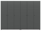 Kleiderschrank Carter in grau Dreht�renschrank 6-t�rig 240 x 176 cm