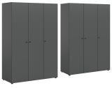 Kleiderschrank Carter in grau Dreht�renschrank 6-t�rig 240 x 176 cm