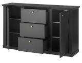 Sideboard Filmore in Schwarz matt Landhaus 158 x 92 cm, Soft-Close