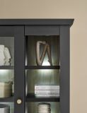 Wohnwand Filmore in Schwarz matt und Eiche Landhaus 301 x 200 cm, Soft-Close