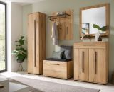 Garderobe Set 3-teilig Design-D in Evoke Eiche 80 x 200 cm