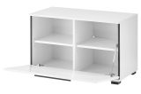 Garderobe Sitzbank Design-D in wei� Hochglanz 80 x 50 cm mit Soft-Close