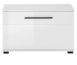 Garderobe Sitzbank Design-D in wei� Hochglanz 80 x 50 cm mit Soft-Close