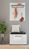Garderobenpaneel Design-D in wei� 79 x 89 cm