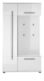 Kompaktgarderobe Design-D in wei� Hochglanz 111 x 200 cm