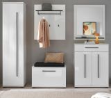 Garderobe Komplett-Set 6-teilig Design-D in Wei� Hochglanz 230 x 200 cm, Soft-Close