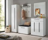 Garderobe Komplett-Set 6-teilig Design-D in Wei� Hochglanz 230 x 200 cm, Soft-Close
